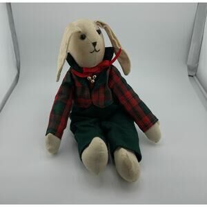 Vintage Christmas Bunny Victorian Doll Bunny Stuffed‎ Doll